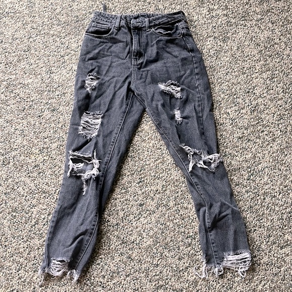Dark Distressed Jeans - Picture 1 of 3